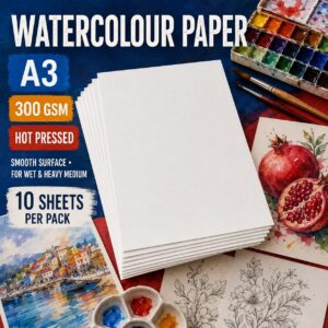 Watercolour Paper A3/A4/A5 - Hot Pressed 300gsm, A3