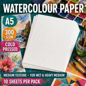 Watercolour Paper A3/A4/A5 - Cold Pressed 300gsm, A5