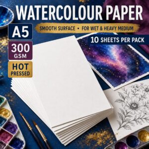 Watercolour Paper A3/A4/A5 - Hot Pressed 300gsm, A5