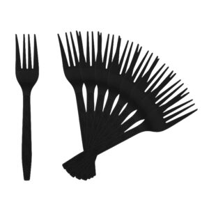 Plastic Fork & Spoon (10pcs/pack) - Black, Fork