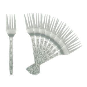 Plastic Fork & Spoon (10pcs/pack) - Grey, Fork