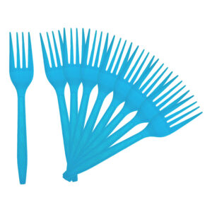 Plastic Fork & Spoon (10pcs/pack) - Light Blue, Fork