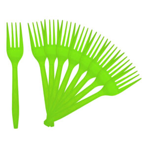 Plastic Fork & Spoon (10pcs/pack) - Light Green, Fork
