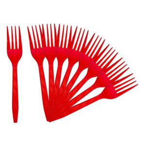 Plastic Fork & Spoon (10pcs/pack) - Red, Fork
