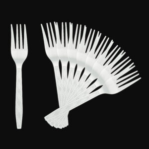 Plastic Fork & Spoon (10pcs/pack) - White, Fork