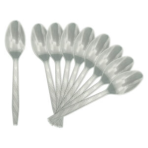 Plastic Fork & Spoon (10pcs/pack) - Grey, Spoon