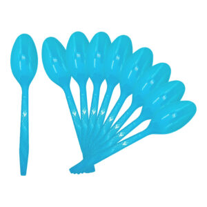Plastic Fork & Spoon (10pcs/pack) - Light Blue, Spoon