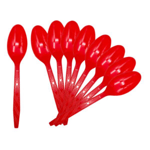 Plastic Fork & Spoon (10pcs/pack) - Red, Spoon
