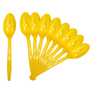 Plastic Fork & Spoon (10pcs/pack) - Yellow, Spoon