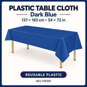 Plastic Table Cloth (137cm x 183cm) - Dark Blue