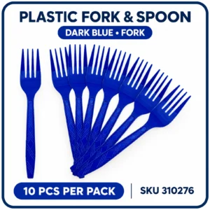 Plastic Fork & Spoon (10pcs/pack) - Dark Blue, Fork