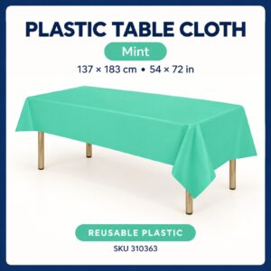 Plastic Table Cloth (137cm x 183cm) - Mint