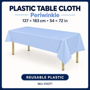 Plastic Table Cloth (137cm x 183cm) - Periwinkle