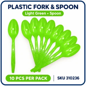 Plastic Fork & Spoon (10pcs/pack) - Light Green, Spoon