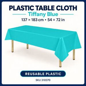 Plastic Table Cloth (137cm x 183cm) - Tiffany Blue