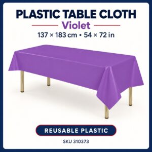 Plastic Table Cloth (137cm x 183cm) - Violet