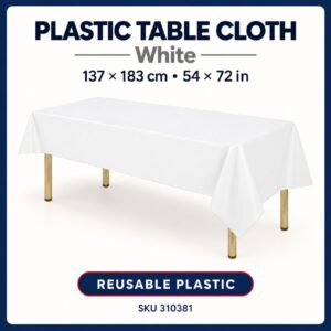 Plastic Table Cloth (137cm x 183cm) - White