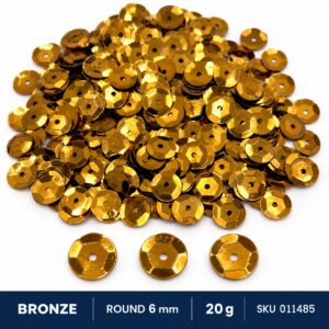 Sequin Assorted 20g - Bronze, Round 6mm
