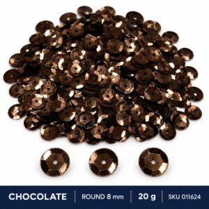 Sequin Assorted 20g - Chocolate, Round 8mm
