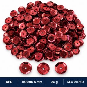 Sequin Assorted 20g - Red, Round 6mm