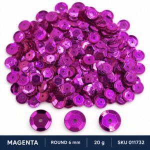 Sequin Assorted 20g - Magenta, Round 6mm