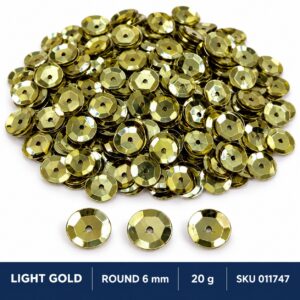 Sequin Assorted 20g - L.Gold, Round 6mm