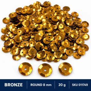 Sequin Assorted 20g - Bronze, Round 8mm