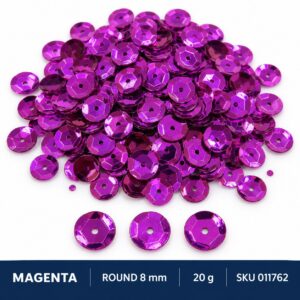 Sequin Assorted 20g - Magenta, Round 8mm