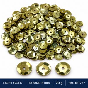 Sequin Assorted 20g - L.Gold, Round 8mm