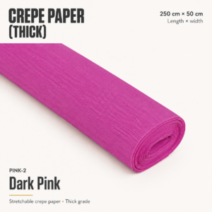 Crepe Paper (Thick) 250cm x 50cm - PINK-2 (Dark Pink)