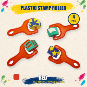 Paint Tools (Sponge/Stamp/Roller) - Plastic Stamp Roller - Red