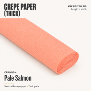Crepe Paper (Thick) 250cm x 50cm - ORANGE-4 (Pale Salmon)