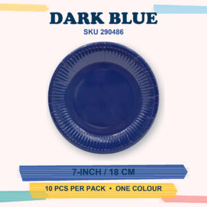 Paper Plates 7" (Coloured) 10Pcs/Pkt - Dark Blue