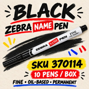 Zebra Name Pen (10pcs/box) - Black