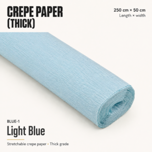 Crepe Paper (Thick) 250cm x 50cm - BLUE-1 (Light Blue)