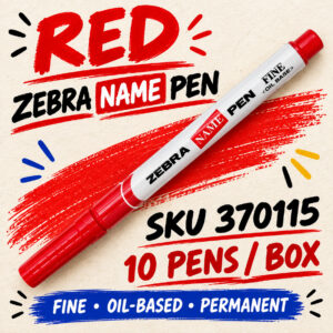 Zebra Name Pen (10pcs/box) - Red