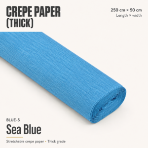 Crepe Paper (Thick) 250cm x 50cm - BLUE-5 (Sea Blue)