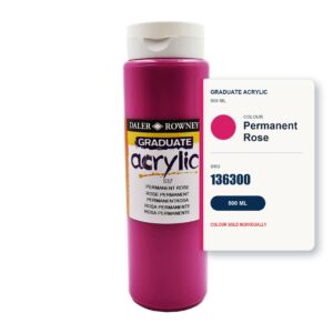Daler Rowney Graduate Acrylic 500ml - Permanent Rose