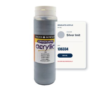 Daler Rowney Graduate Acrylic 500ml - Silver Imit