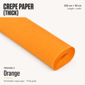 Crepe Paper (Thick) 250cm x 50cm - ORANGE-2 (Orange)