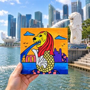 Canvas Panel (SG Heritage) Painting Kit - Merlion