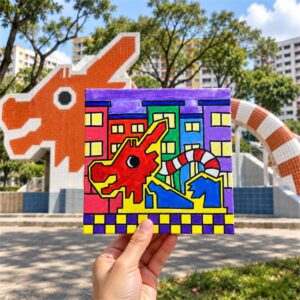 Canvas Panel (SG Heritage) Painting Kit - Dragon Playground