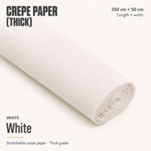 Crepe Paper (Thick) 250cm x 50cm - White