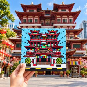 Canvas Panel (SG Heritage) Painting Kit - Buddha Tooth Relic Temple