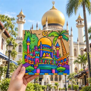 Canvas Panel (SG Heritage) Painting Kit - Sultan Mosque