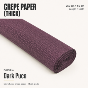 Crepe Paper (Thick) 250cm x 50cm - PURPLE-6 (Dark Puce)