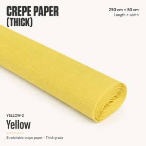 Crepe Paper (Thick) 250cm x 50cm - YELLOW-2 (Yellow)