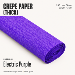 Crepe Paper (Thick) 250cm x 50cm - PURPLE-11 (Electric Purple)