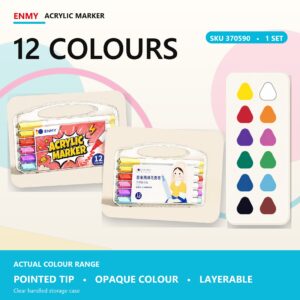 Enmy Acrylic Marker - 12 Colours