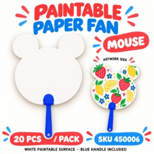 Paintable Paper Fan (20Pcs/Pkt) - Mouse